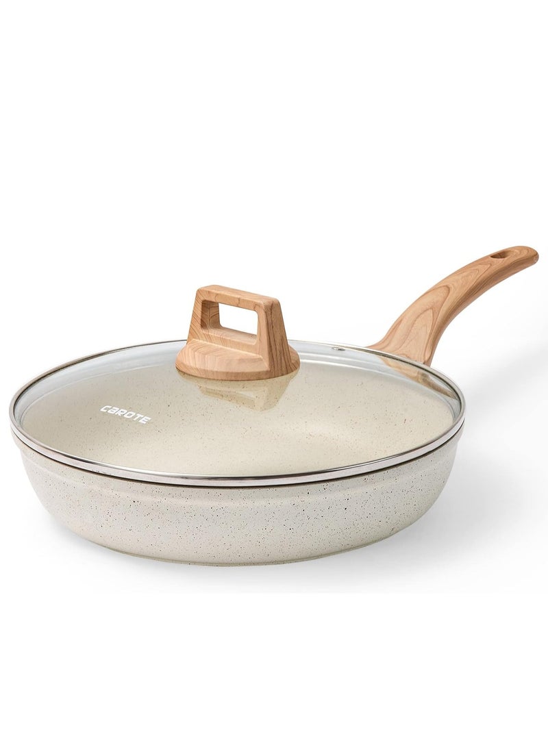 CAROTE White Nonstick Frying Pan Skillet,10