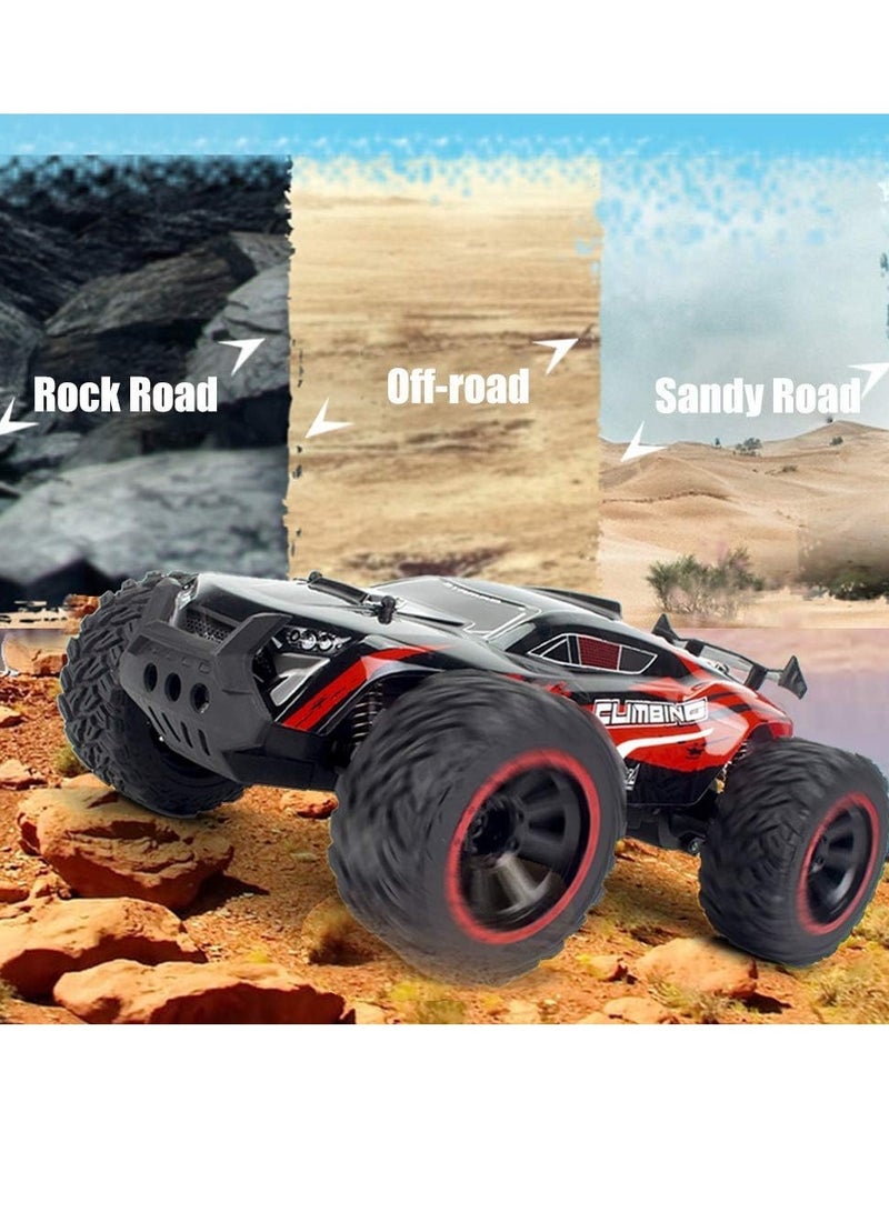 RC Remote Control Car, All Terrain 45° Climbing Remote Control Car Model Toy, High Speed 1:14 Scale Large Off Road RC Vehicle, Big Tyres Climbing Racing Toy Car Model For Children And Adults, (Red)
