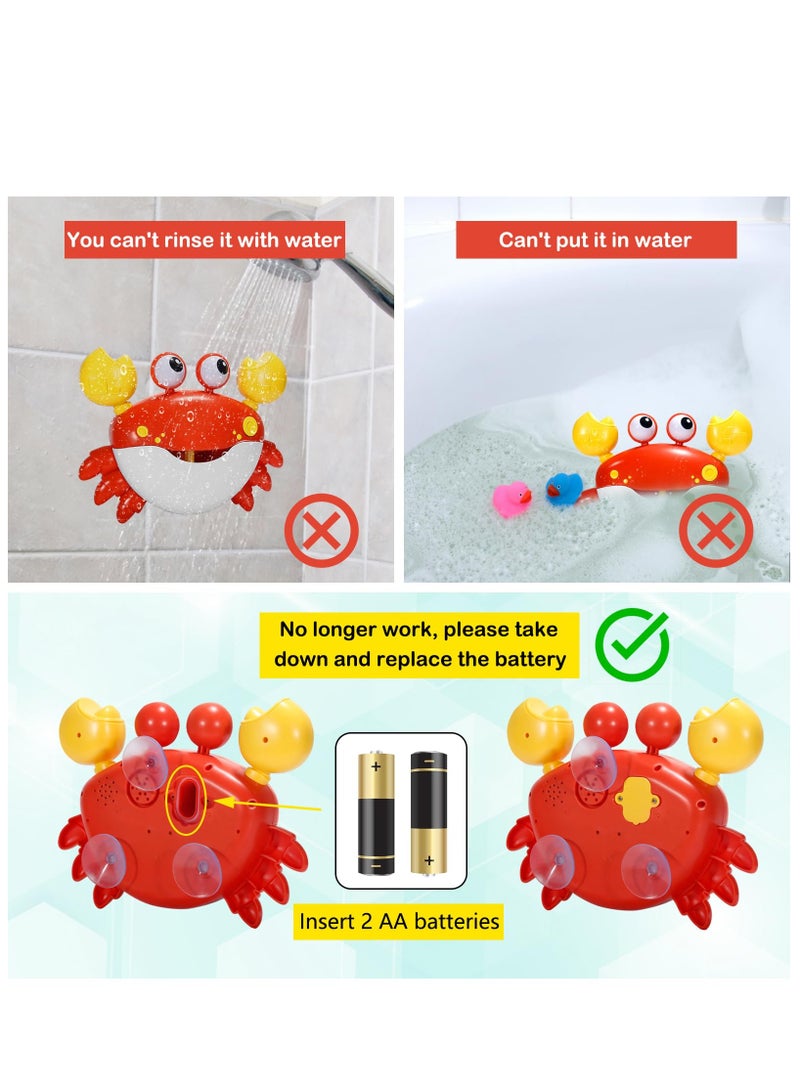Crab Bathtub Bubble Maker Machine :Bath Toys, Blow Bubbles and Plays Children’s Songs,Bath Toys for Toddlers 1-3,Battery Operated