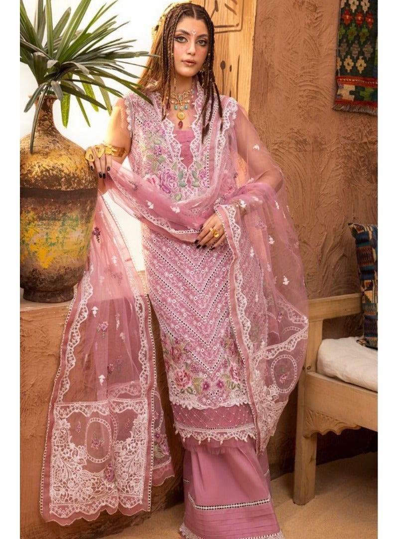 Wedding Function Wear Pink Semi Stitched Pakistani Style Dress