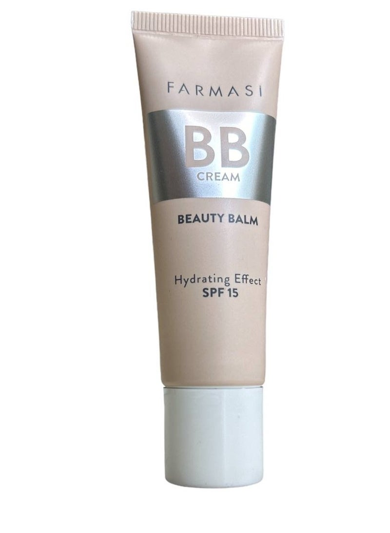 FARMASI Makeup BB Cream Beauty Balm, Full Coverage Foundation, Hydrating, Concealing, Sun Protection Formula,Moisturizer BB Face Cream with Spf 15 for All Skin Type,1 Fl oz (02 LIGHT TO MEDIUM, 30 ml)