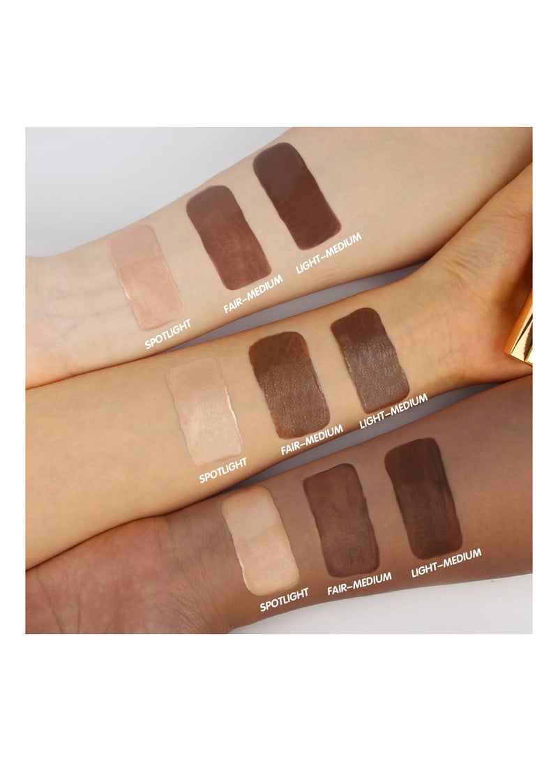 Liquid Highlighter Makeup Stick, Dewy Finish, Moisturizing Silky Smooth Texture, Cream Highlighter Lightweight, Easy To Spread, Long-lasting Natural Makeup Effect (01#Spotlight)