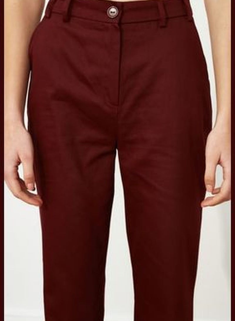 Claret Red Wide Leg Pants TWOSS21PL0109