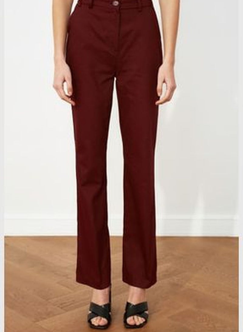 Claret Red Wide Leg Pants TWOSS21PL0109