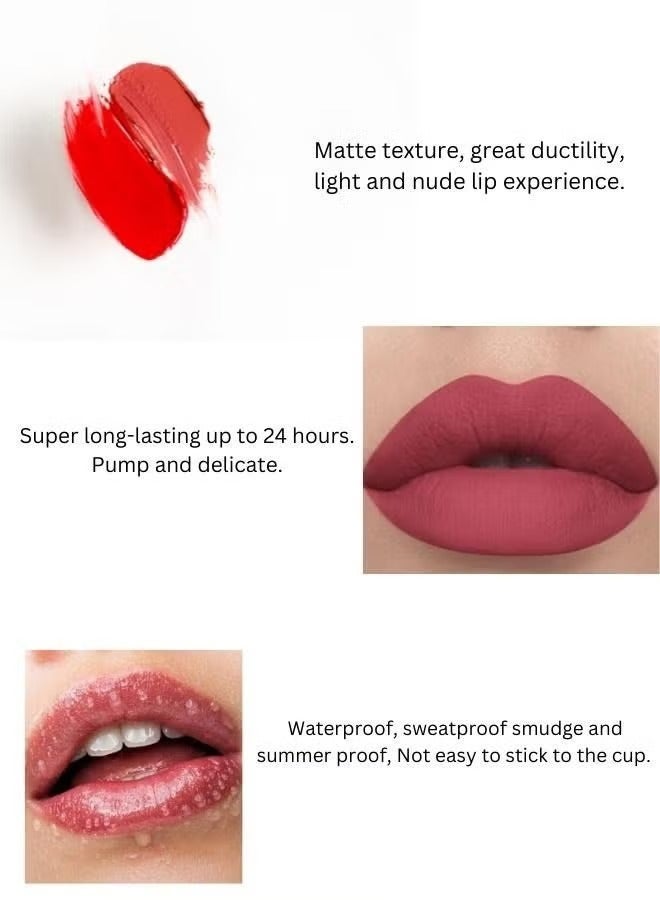 12-Color Matte Liquid Lipstick Set - Long-Lasting, Waterproof, and Sweatproof Lip Gloss Gift Kit