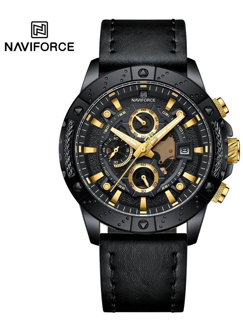 NEW NAVIFORCE 8055 CHRONOCREST Men’s Watch,  Business Style with Leather Straps, Best Gift 2024