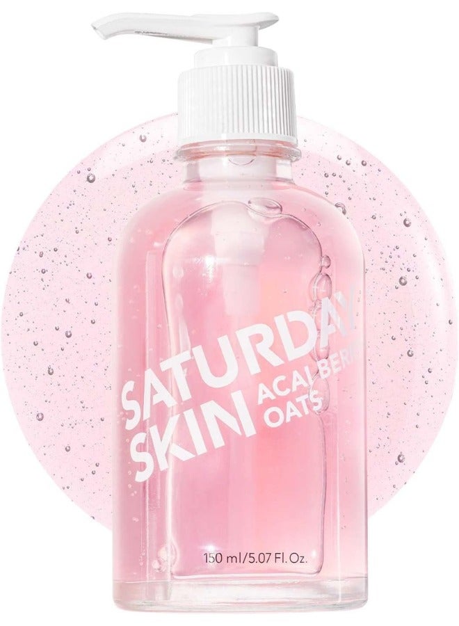 Saturday Skin Hydrating Gentle Facial Gel Cleanser Makeup Remover Sensitive Skin Face Wash Antioxidant Vitamin Brightening Smoothing | Korean Skin Care CICA Acai Berry Oats