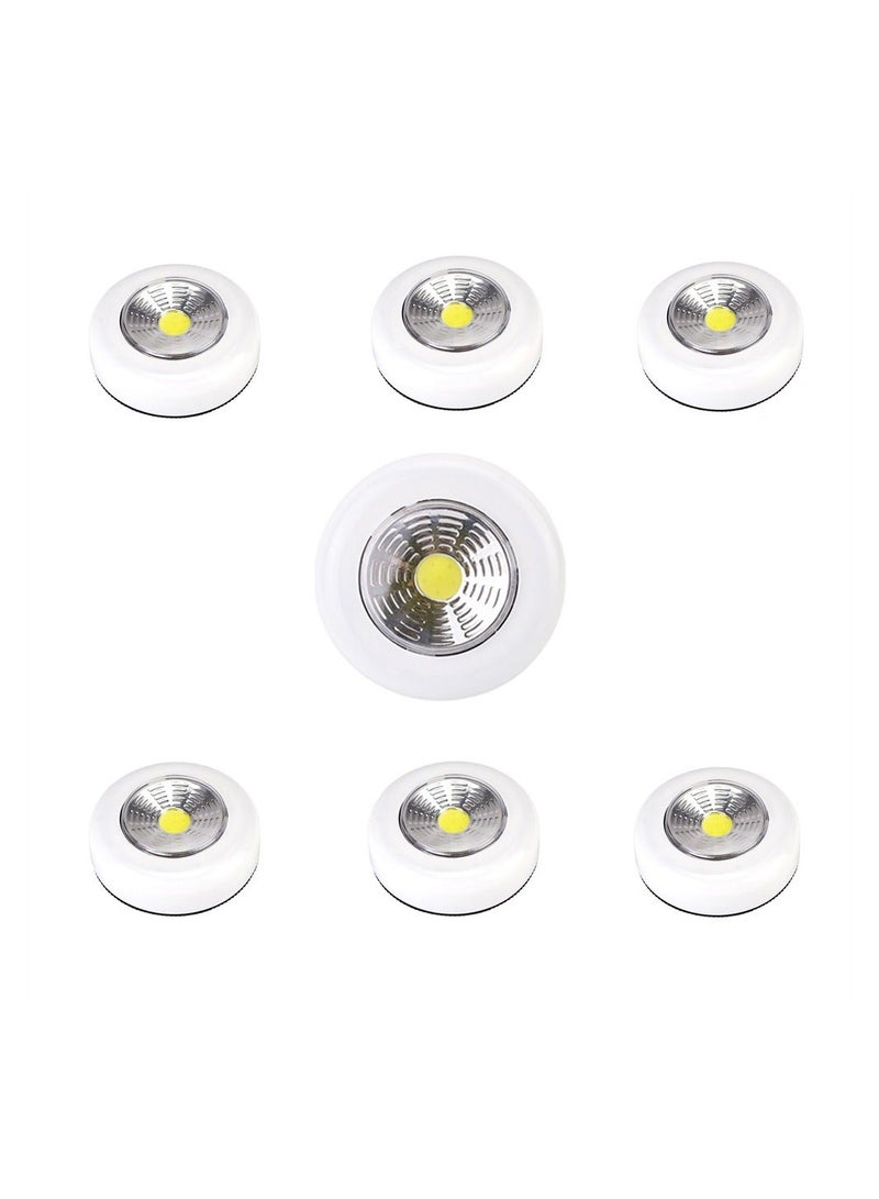 Mini Touch Light 7 Pack Wireless Under Cabinet Lights Round Tap Push Button Light Battery Operated Puck Lights Stick On Light for Closet Counter Kitchen Cabinet RV Indoor Outdoor Press Light