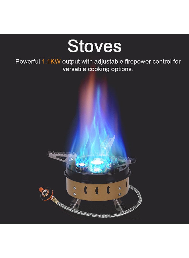 Outdoor Compact Size Camping Portable Stoves Tourist Cooking Accessory Foldable Gasstove High Power Picnic Hiking Furnace GasCooker