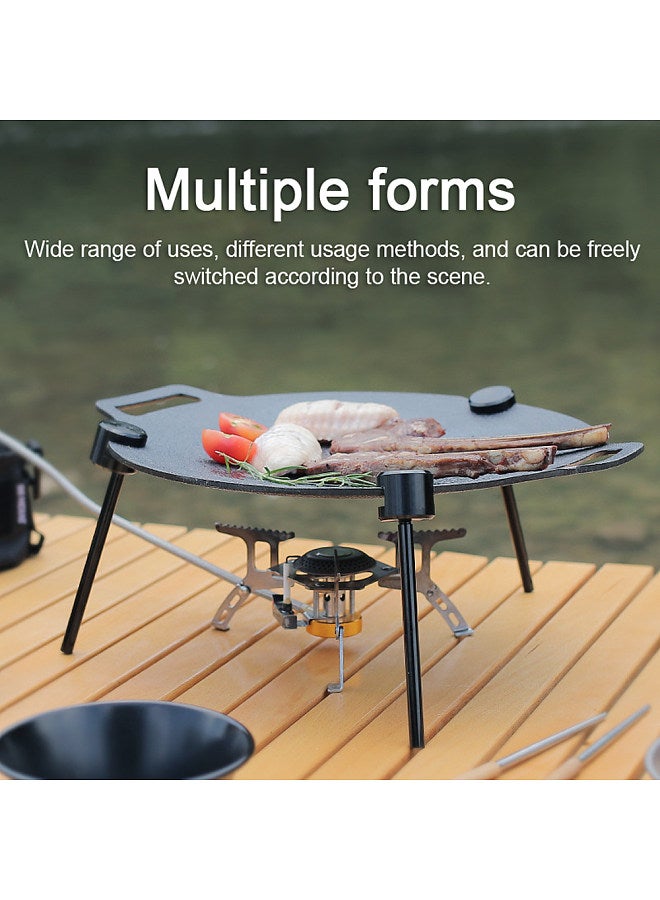 Outdoor Aluminum Alloy Rack for Baking Tray Grill Pan Detachable Support Portable Camping Picnic BBQ Multifunctional Adjustable Bracket for Baking Tray Cooking Accessory
