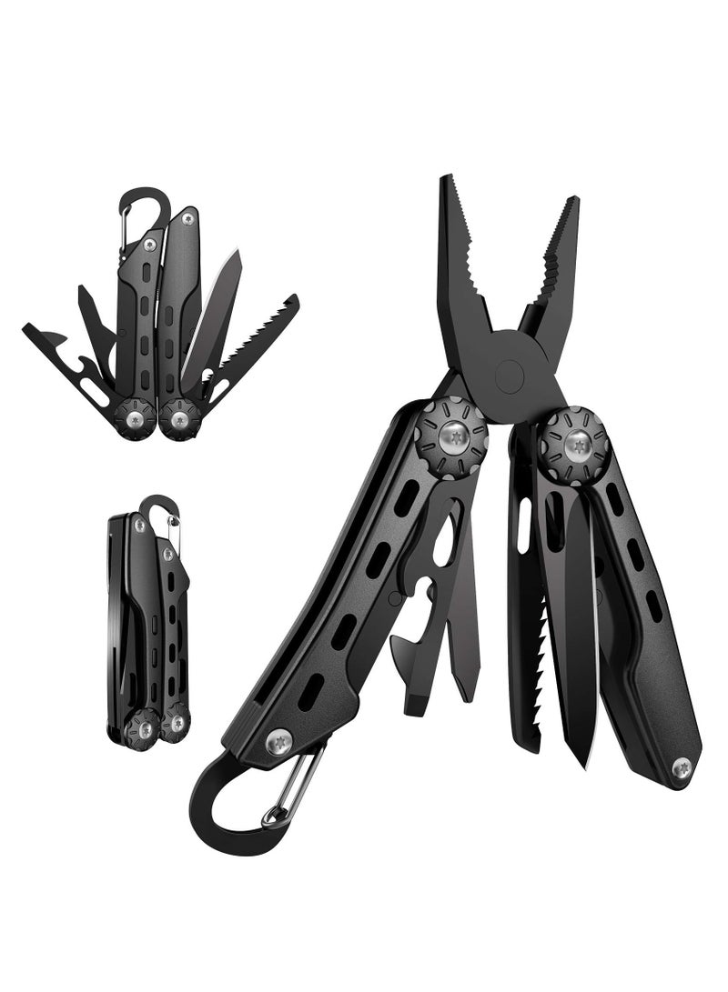 Multitool Pliers Pocket Knife, Professional Stainless Steel EDC Multitool with Safety Lock, Cool Tool Gifts for Men Dad Husband Him with Nylon Sheath