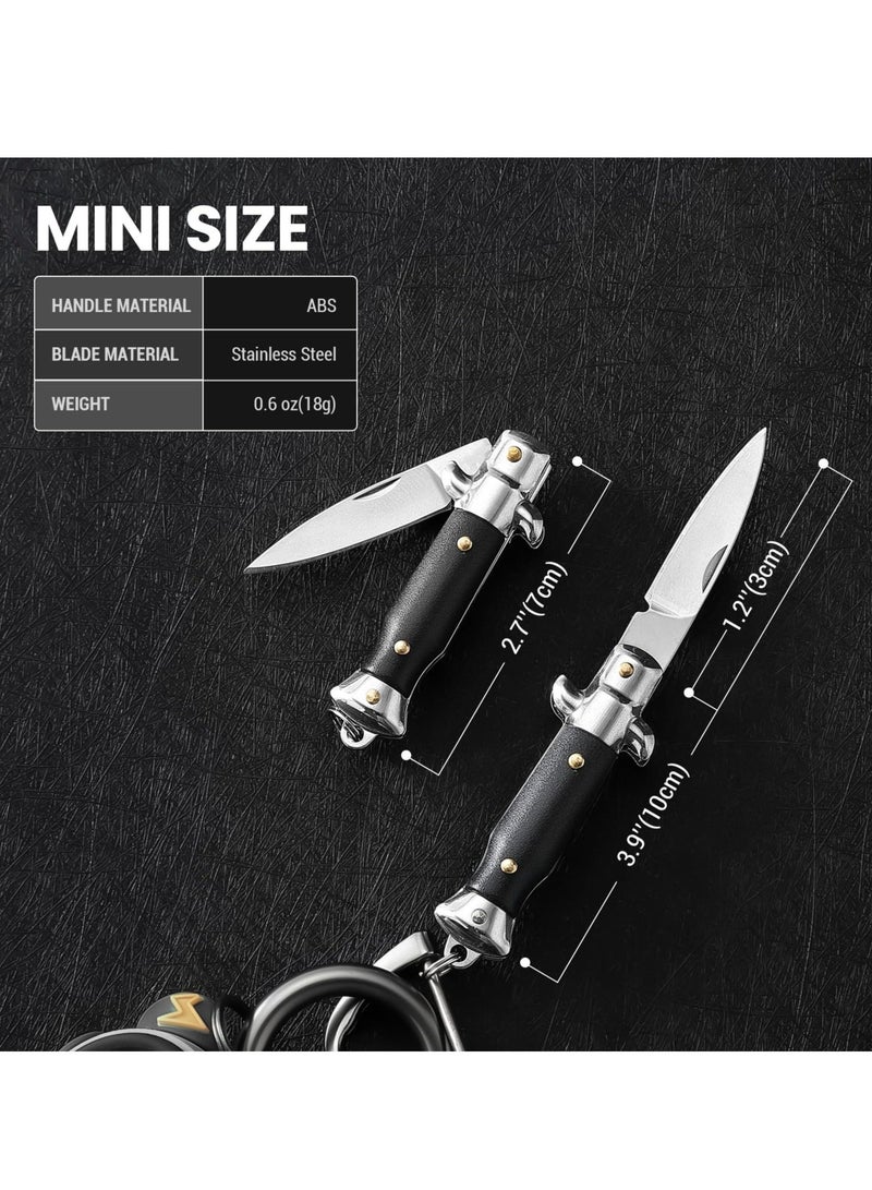 Small Pocket Knife, Cool Folding Knives Box Cutter, Mini EDC Knife with Unique Design, Little Tiny Knives for Every Day Carry, Camping, Hiking and Outdoor, Small Gift for Women Men