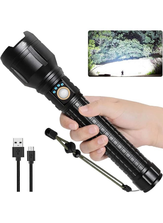 P90 Rechargeable LED Flashlight  High Lumens Super Bright Powerful Flash Lights Handheld Large Flashlight Outdoor with 3 Modes
