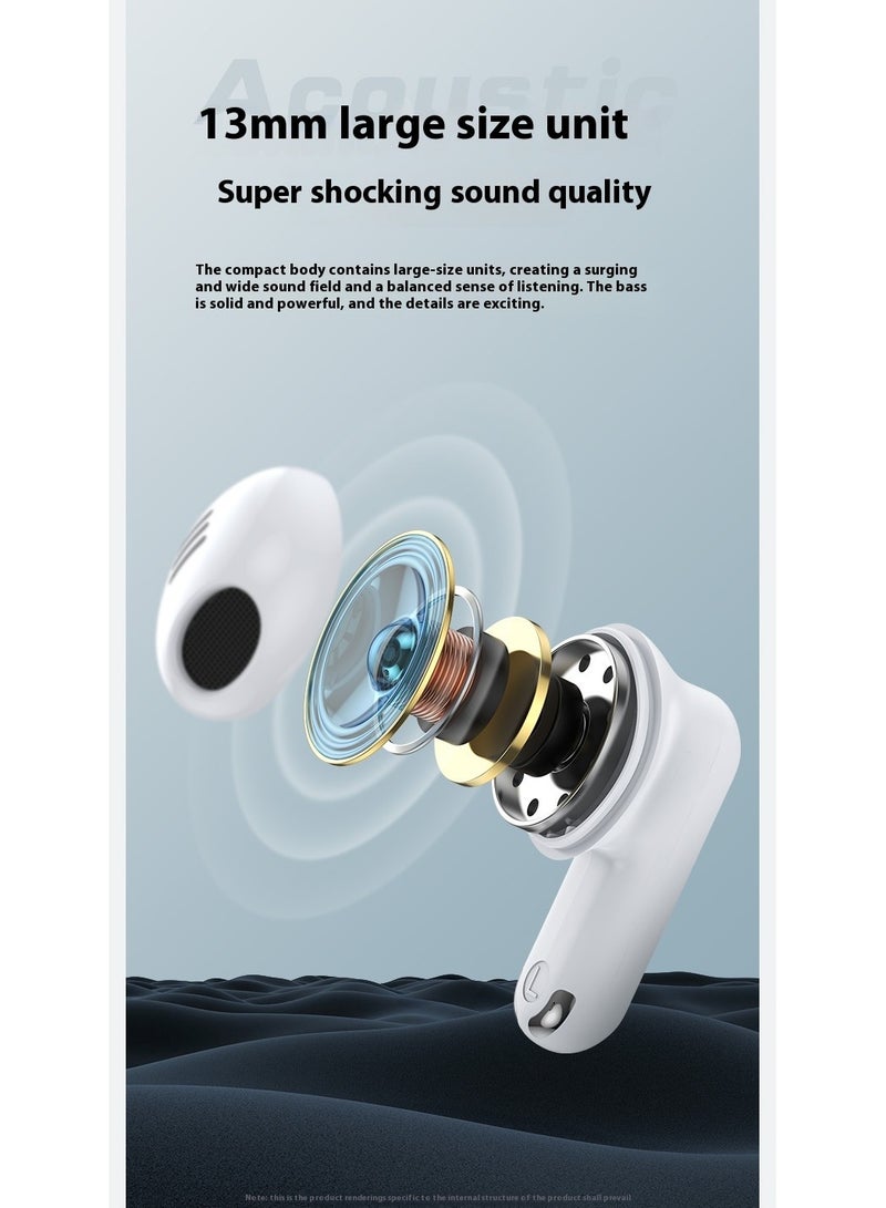 Noise-canceling wireless bluetooth headset, fast charging, waterproof and sweatproof, ultra-lightweight, comfortable to wear