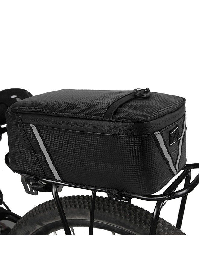 5L Bike Rear Rack Bag Water-resistant Bicycle Trunk Bag Cycling Bike Ebike Rear Seat Bag Pannier Black