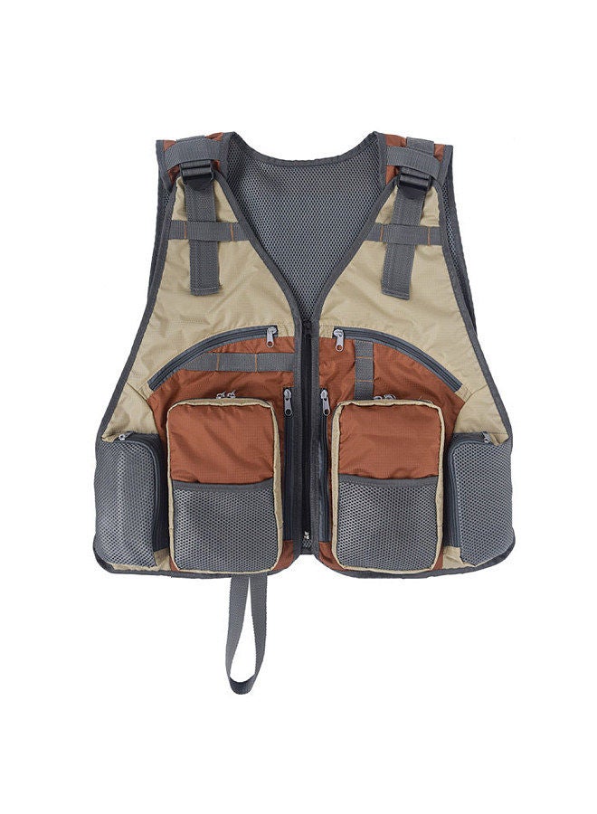 Outdoor Fishing Vests Breathable & Adjustable Travel Photography Vest with Multi-Pockets for Men Women