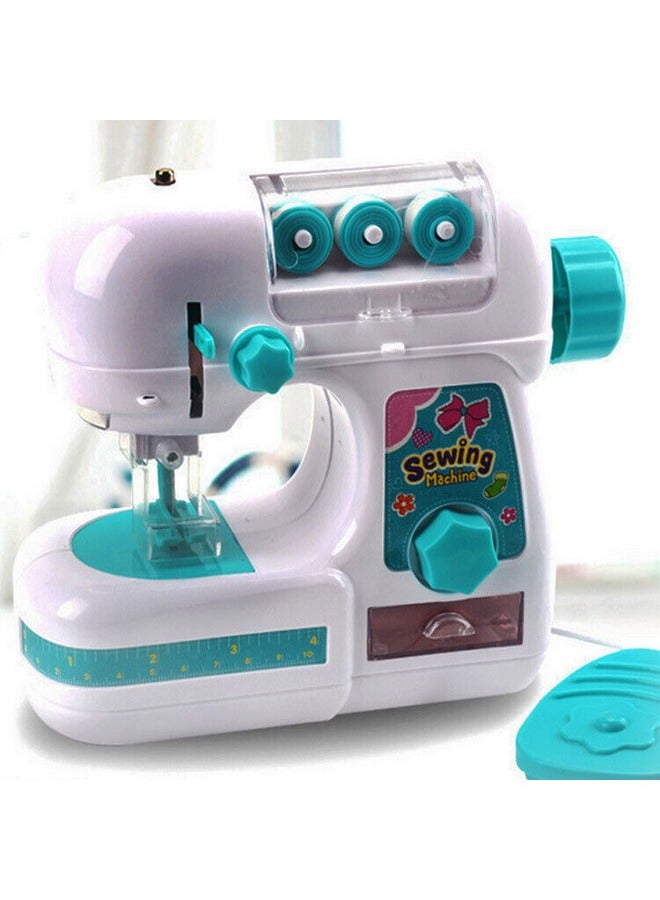 White Kids Pretend Sewing Machine Battery Operated Toy for Imaginative Stitching Fun