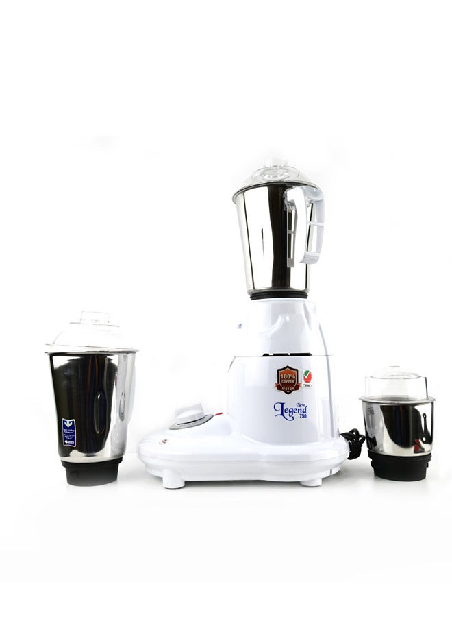 3 in 1 Mixer Grinder, 750W Powerful Grinder, Stainless Steel Jars & Blades 3 Speed, Safety Twist Lock Perfect for Dry & Wet Fine Grinding