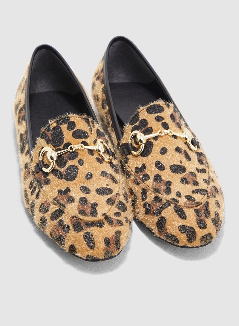 Bej Moccasin With Leopard Print