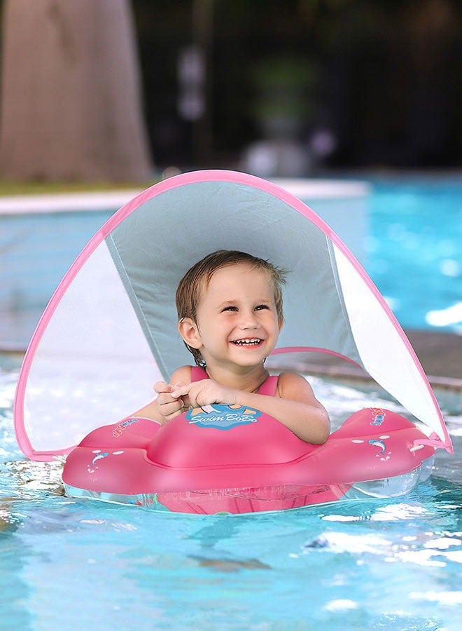 Baby Swim Float with Detachable Sunshade Canopy and Safe Seat
