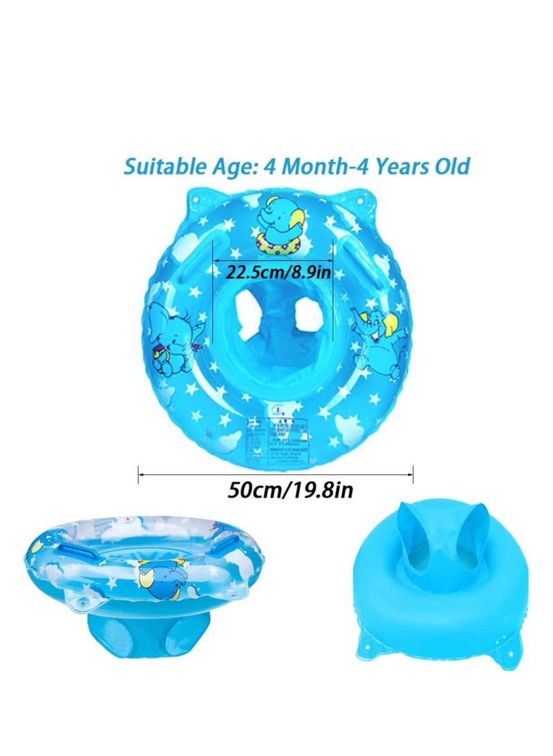 Baby Swimming Float Inflatable Floatie Raft with Handle Safety Seat Children Waist Float Ring Kids Water Bathtub Beach Party Toys Toddler Swim Ring for 3-36 Months