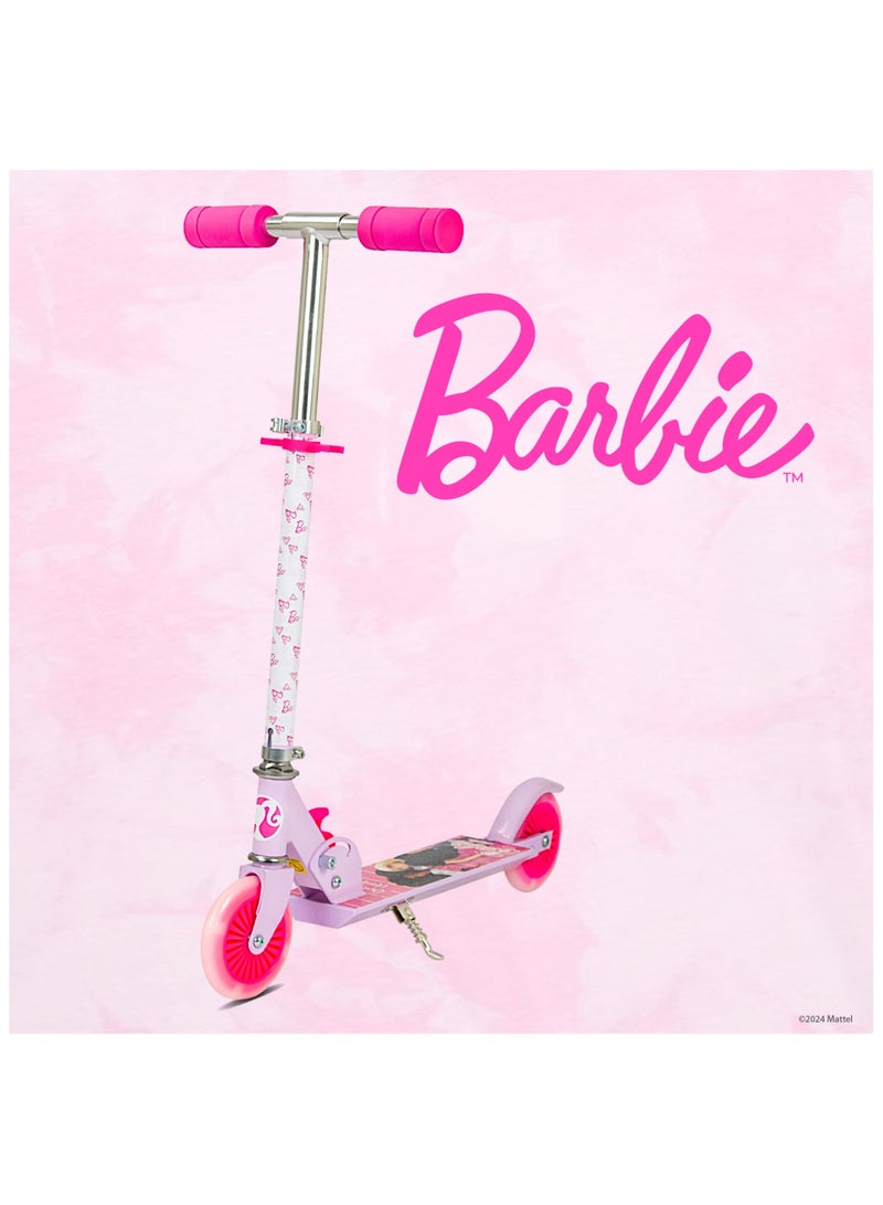 Mattel Barbie Kids Kick Scooter | Light-Up Wheels | Lightweight Frame | Height-Adjustable Handlebar | Easy-Fold Mechanism | Kids scooter