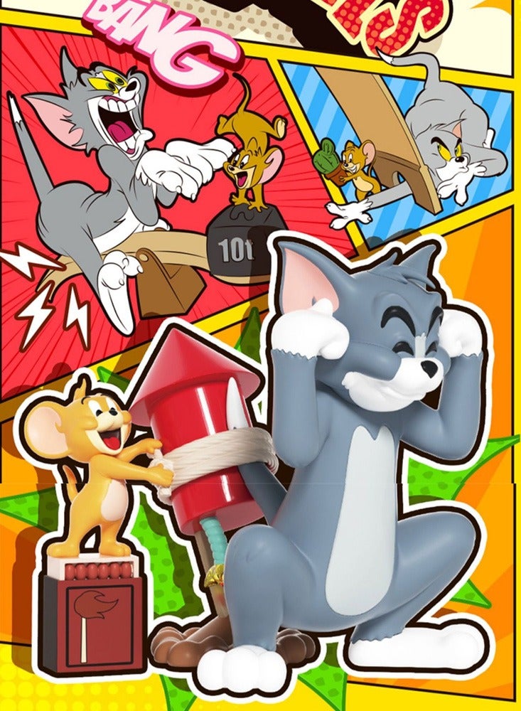 TOM and JERRY Cat and Mouse War Series Trendy Figures Peripheral Toys and Gifts 8-piece Set