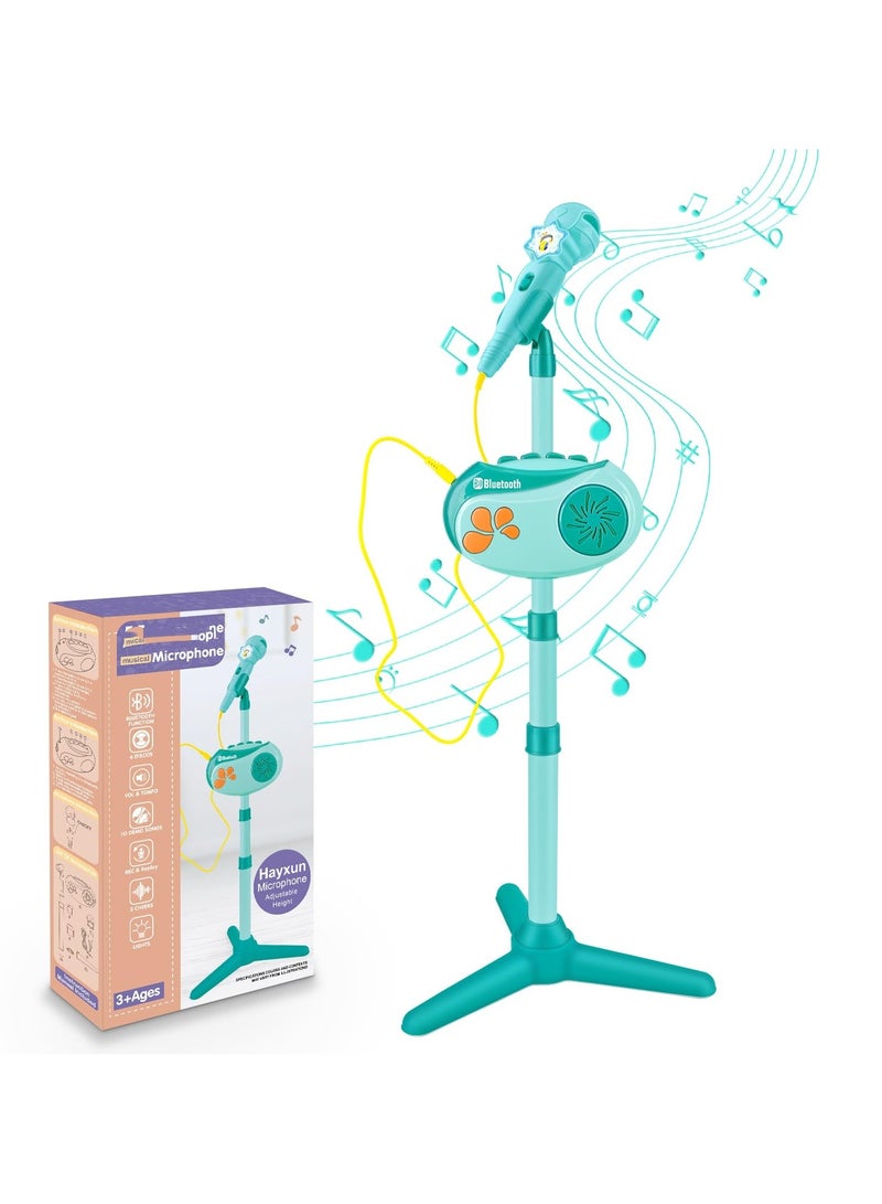 Kids Microphone with Stand, Kids Karaoke Machine Music Toys, Bluetooth Karaoke Machine for Kids with Vioce Changer, Singing Recorder - Microphones for Singing Birthday for Girls Boys