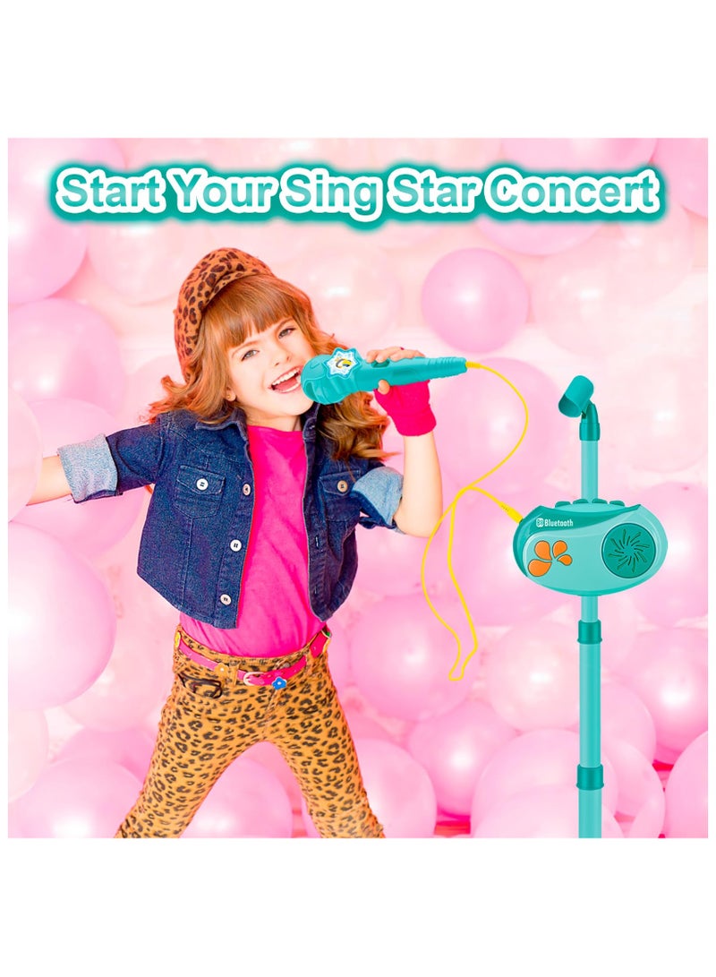 Kids Microphone with Stand, Kids Karaoke Machine Music Toys, Bluetooth Karaoke Machine for Kids with Vioce Changer, Singing Recorder - Microphones for Singing Birthday for Girls Boys
