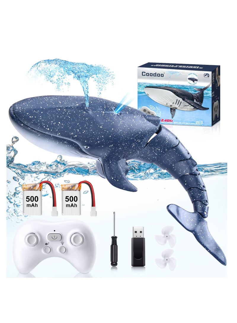 New Upgraded Remote Control Shark Pool Toys, Outdoor RC Boat Water Toys, Swimming Pool Shark Spray Water Toys, for Kids Age 8-12, 6+ Year Old Boys & Girls (2 x Batteries)