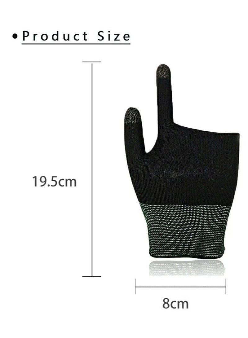 E-Sports Gaming Gloves, Gaming Finger Sleeves, Anti-Sweat Breathable, Thumb Sleeves for Highly Sensitive Nano-Silver Fiber Material + Nylon, for PUBG Mobile Phone Games Accessories BLACK