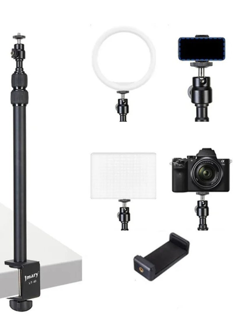 JMARY MT-49 Tabletop Light Stand Clip with 1 / 4-inch Screw for Cameras LED Video Light and Ring Light