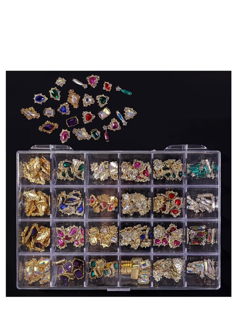 Nail Rhinestones for Acrylic Nails Nail Art Rhinestones Kit Round Beads Flatback Crystals Multi Shapes 3D Glass with Flatback Round Bead Charm Gem Stone Jewelry Diamond for Nail Art DIY Crafts