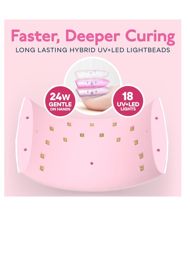 SUNUV UV LED Nail Lamp, UV Light for Nails Dryer for Gel Nail Polish Curing Lamp with Sensor 2 Timers SUN9C Pink Gift for Women Girls