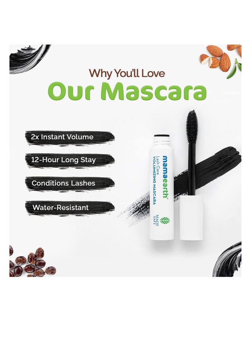 Mamaearth Lash Care Volumizing Mascara with Castor Oil and Almond Oil for 2X Instant Volume  13 g