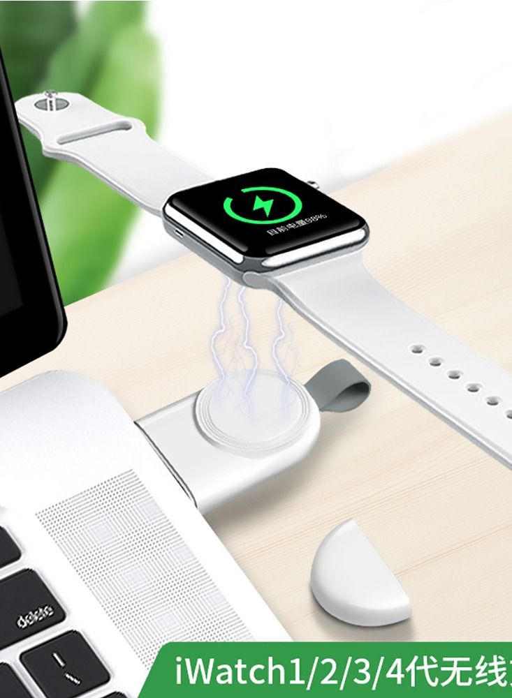 Watch Charger for Apple Watch Series Magnetic Wireless Compact Portable USB Fast Charger Compatible with iWatch 6/Se/5/4/3/2/1(White)
