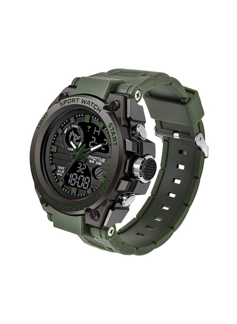Military Watches for Men, Large Face Army Watch, Waterproof Tactical Watches Men Army Digital Sports Outdoor Stopwatch LED Survival Tough Electronic Alarm Clock Black Gold Wrist Watch