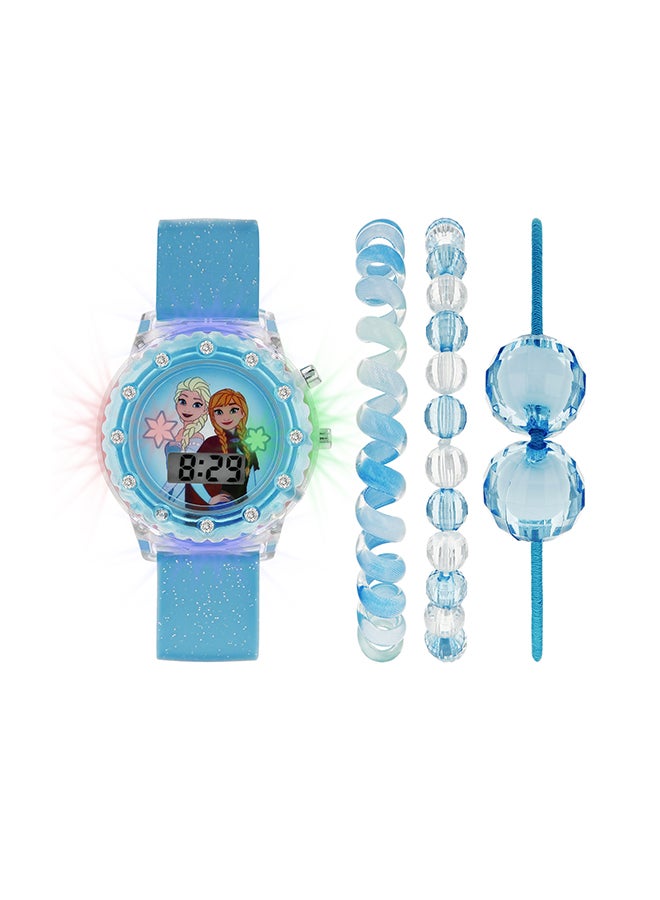 Girl's Digital Round Shape Silicone Wrist Watch FZN4087ARGSET - 33 Mm