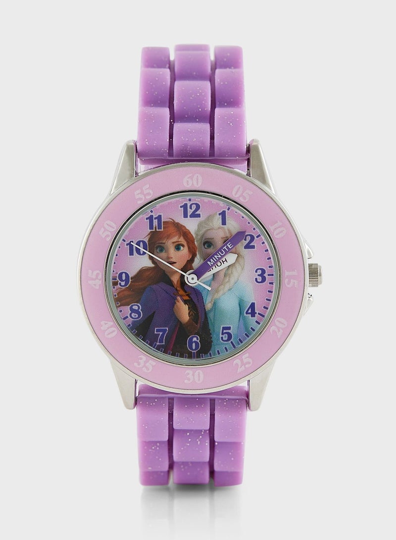 Frozen Girls Time Teacher Watch Purple Silicon Strap, FZN9505