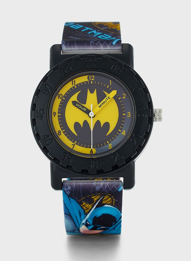 Batman Boys Time Teacher Watch Printed Silicon Strap, BAT9548