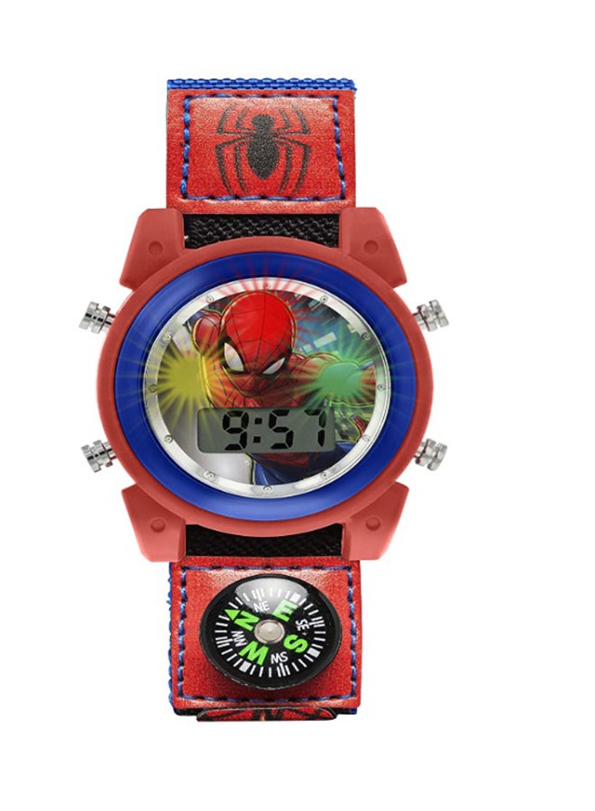 Boy's Digital Round Shape Fabric Wrist Watch SPD4586 - 37 Mm