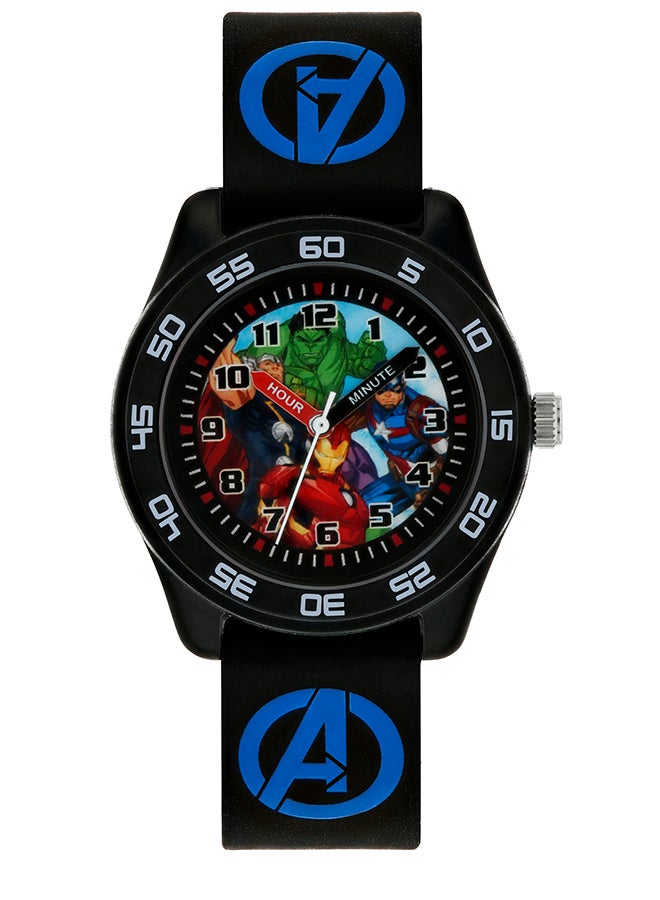 Boy's Analog Round Shape Silicone Wrist Watch AVG9007ARG - 32 Mm