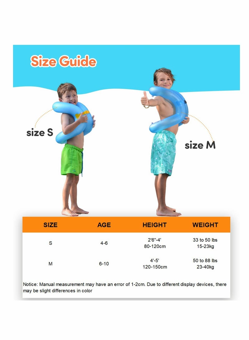 Swim Vest, KASTWAVE for Kids 30-90 lbs 4-10 Years Old Inflatable Swimming Floaties with Adjustable Safety Buckle & Dual airbags for Boys Girls Water Vest for Pool Beach Lake & Ocean