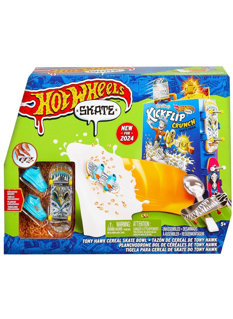 Hot Wheels Skate Tony Hawk Cereal Bowl Fingerboard Set