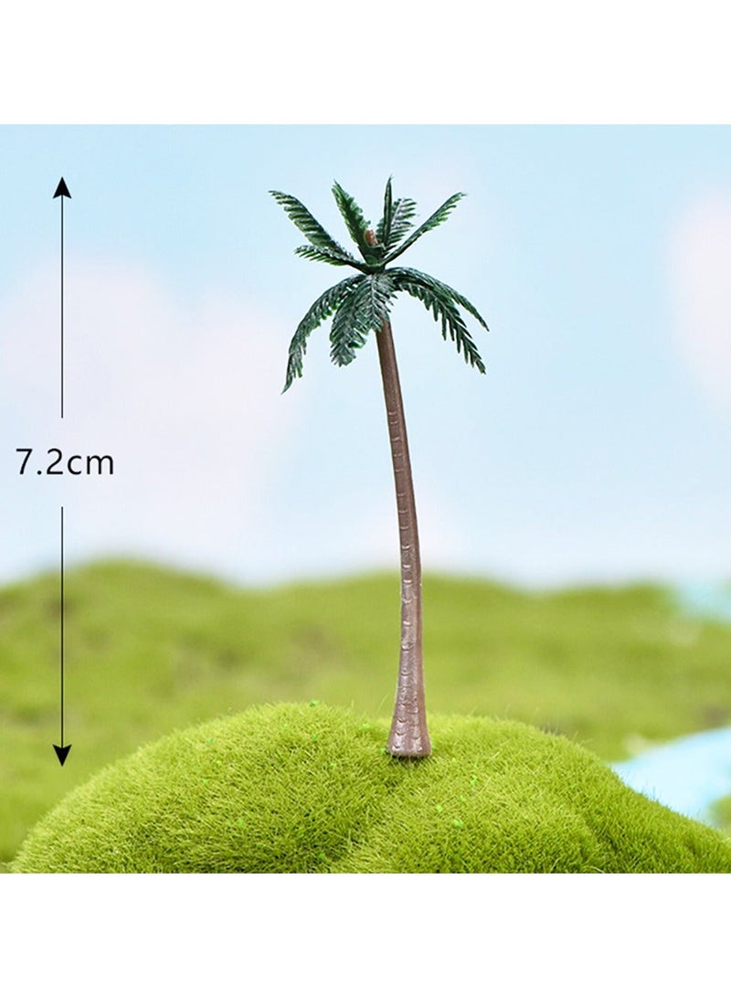 20pcs Plastic Fake Mini Coconut Palm Tree for Crafts, Artificial Miniature Plant Pots Bonsai Craft Micro Landscape DIY Decor, Miniature Beach Accessories