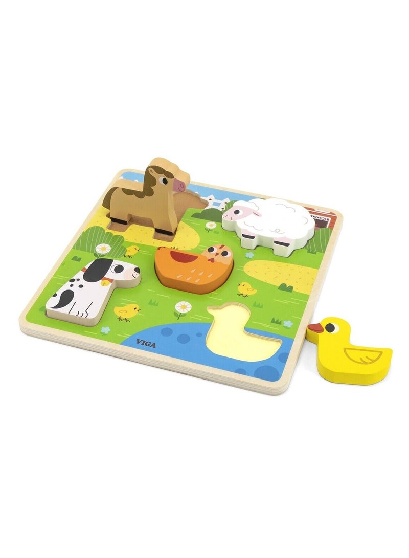 Wooden Puzzle Puzzle Animals Farm Fit