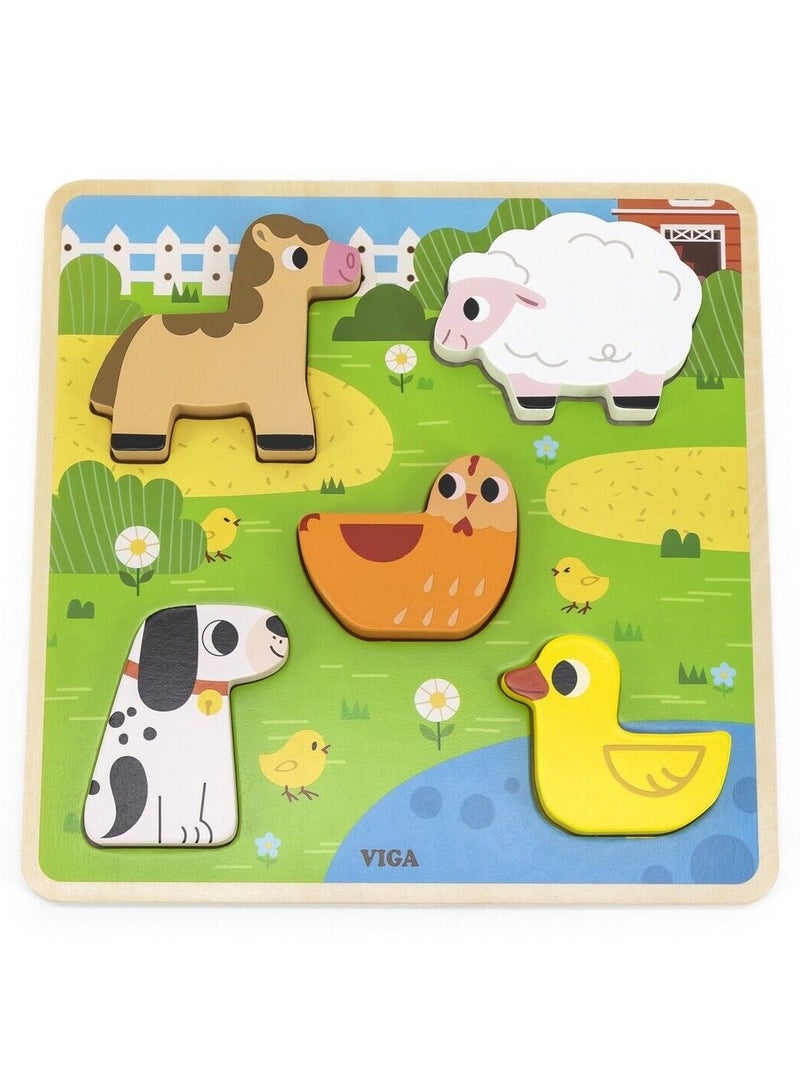 Wooden Puzzle Puzzle Animals Farm Fit