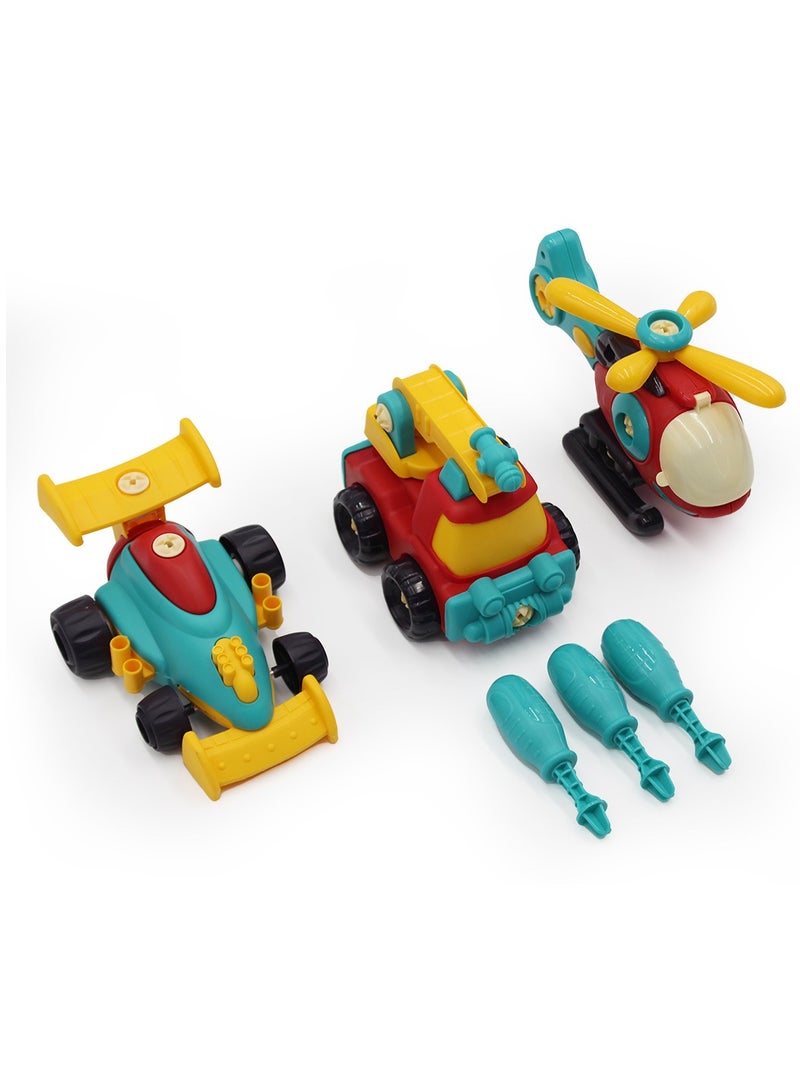 3PCS Toy Alloy Pull Back Cars Vehicles Set