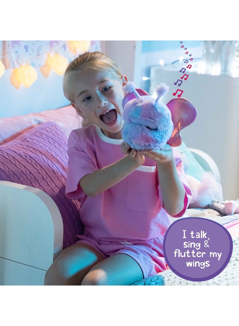 Curlimals Flutter Wonders Bella Bear Interactive Soft Toy with 100+ Sounds and Reactions Responds to Touch with Lights and Glow Wings Cuddly Fun Enchanted Pond Animal Gift For Age 3+, Purple