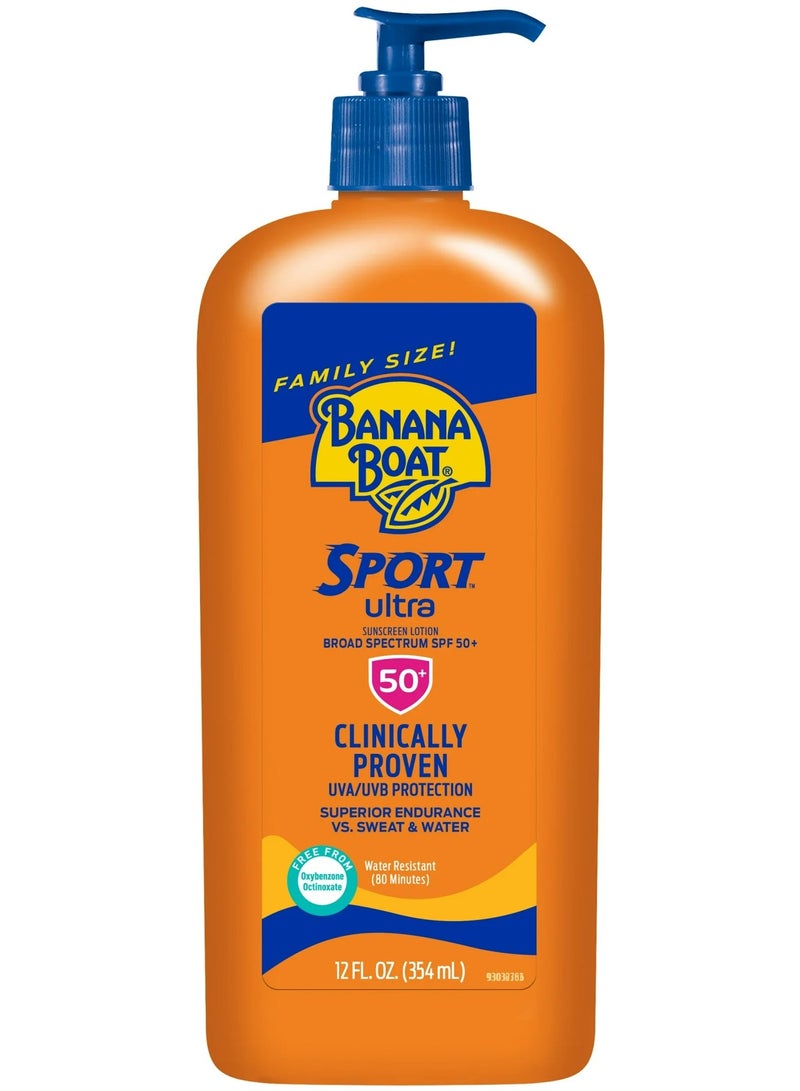 Banana Boat Sport SPF 50 Family Size Sunscreen Lotion, 12 Fluid Ounce